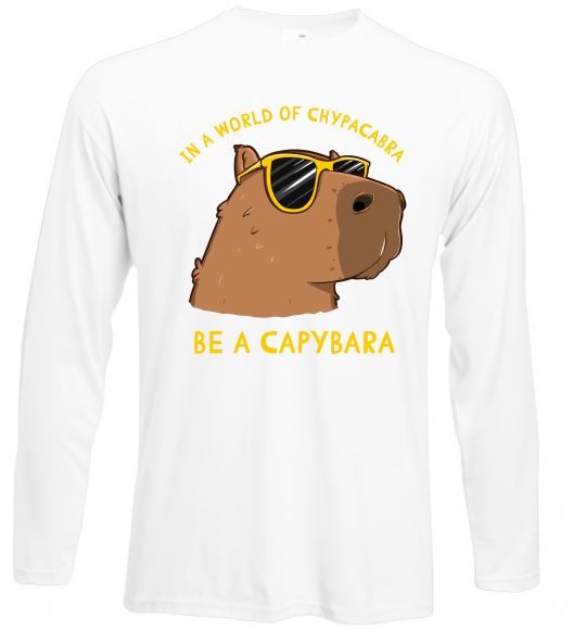 Лонгслів Be a capybara Білий фото