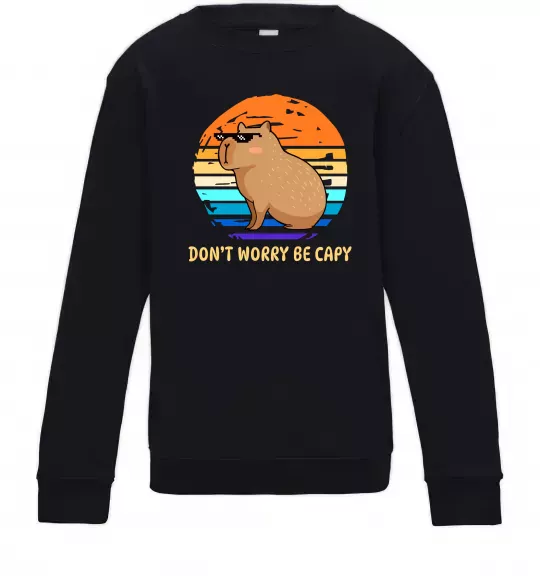 Детский Свитшот Капібара Черный фото