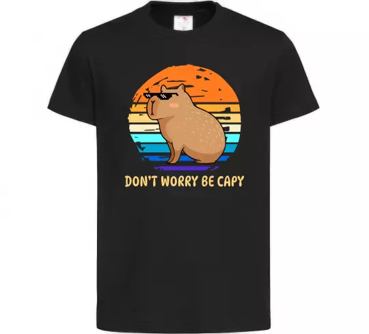 Дитяча футболка Капібара Чорний фото