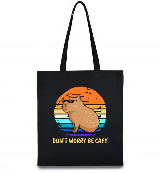 Эко-сумка Капібара Черный фото