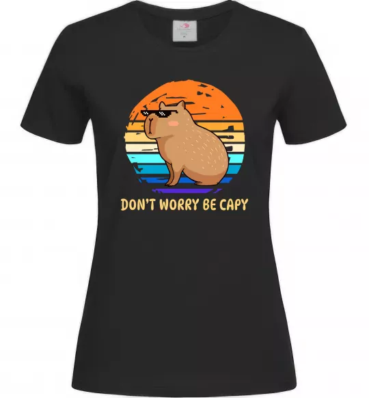 Женская футболка Капібара Черный фото