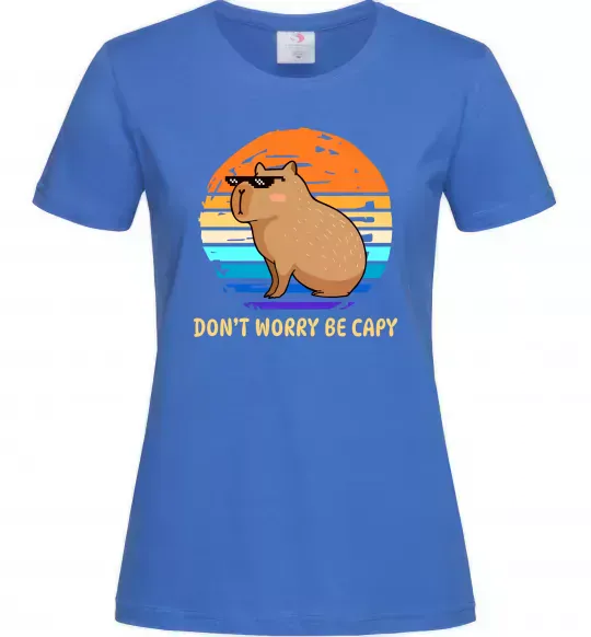 Женская футболка Капібара Ярко-синий фото