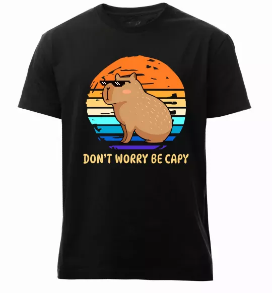 Мужская премиум футболка Капібара Черный фото