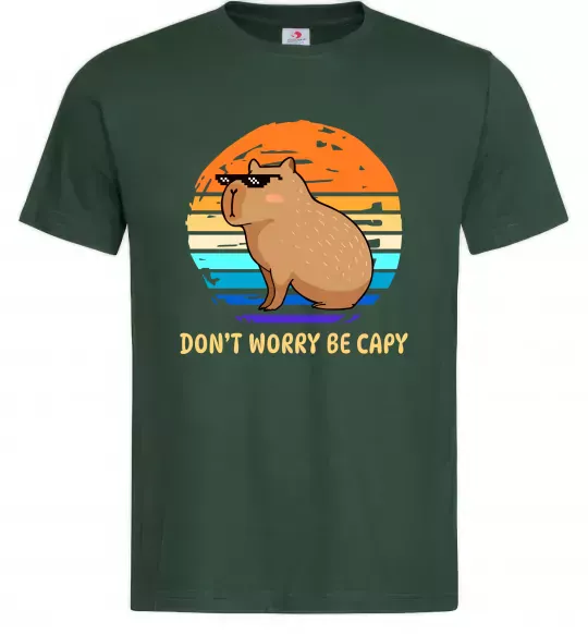 Мужская футболка Капібара Темно-зеленый фото