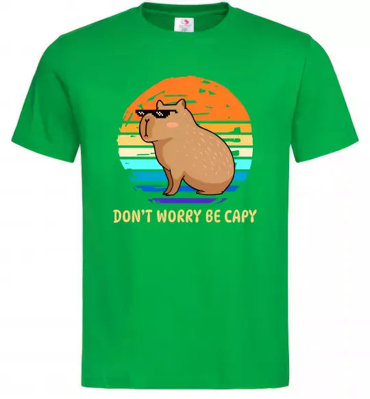 Мужская футболка Капібара Зеленый фото