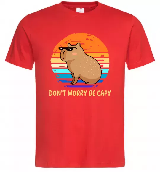 Мужская футболка Капібара Красный фото