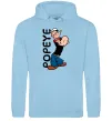 Мужская толстовка (худи) Папай Голубой фото