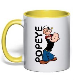 Чашка з кольоровою ручкою Папай