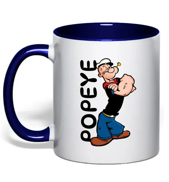 Чашка з кольоровою ручкою Папай Глибокий темно-синій фото