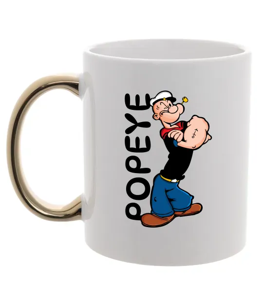 Чашка з кольоровою ручкою Папай Золото фото