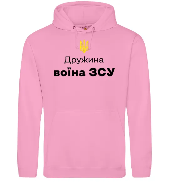 Жіноча толстовка (худі) Дружина воїна ЗСУ, XXL Рожевий фото