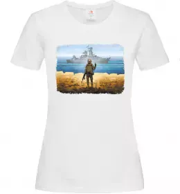 Женская футболка Марка України, XL Белый фото