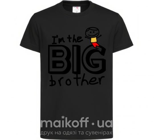 Детская футболка I'm the big brother, 3XS(1-2р.) Черный фото