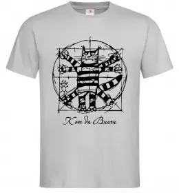 Чоловіча футболка КіТ ДА ВіНЧі Эксклюзив, колір - сірий, розмір - М Сірий фото