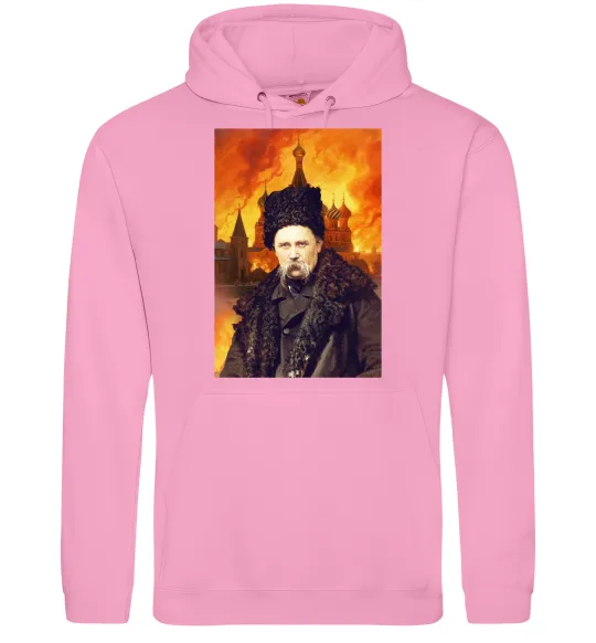 Чоловіча толстовка (худі) Тарас Шевченко кремль палає Рожевий фото