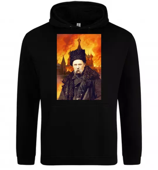 Жіноча толстовка (худі) Тарас Шевченко кремль палає Чорний фото