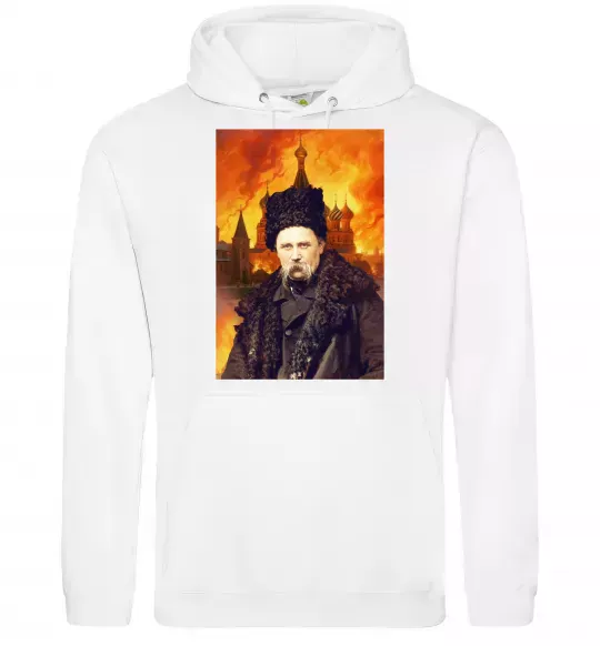 Жіноча толстовка (худі) Тарас Шевченко кремль палає Білий фото