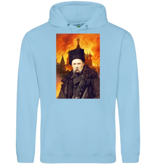 Жіноча толстовка (худі) Тарас Шевченко кремль палає Блакитний фото