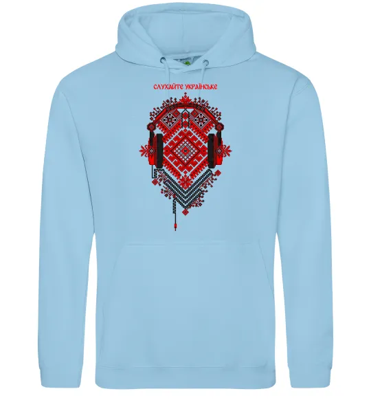 Жіноча толстовка (худі) Слухайте українське Блакитний фото