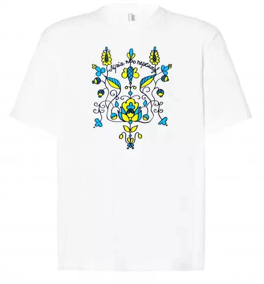 Футболка Оверсайз Герб мрія про перемогу Белый фото