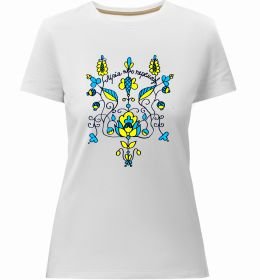 Жіноча преміум футболка Герб мрія про перемогу