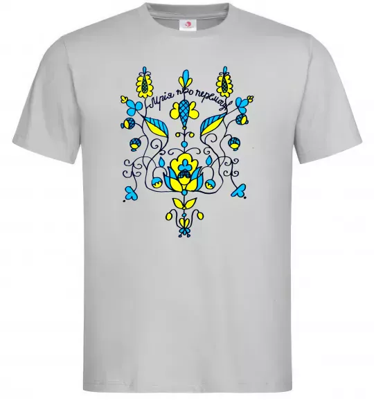 Мужская футболка Герб мрія про перемогу Серый фото