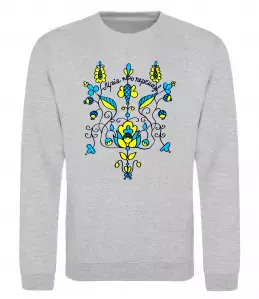 Свитшот Герб мрія про перемогу Серый меланж фото