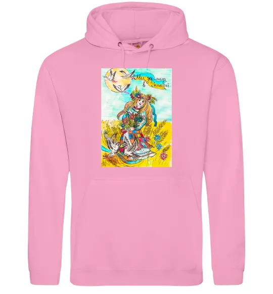 Мужская толстовка (худи) Ми за мир в Україні Розовый фото