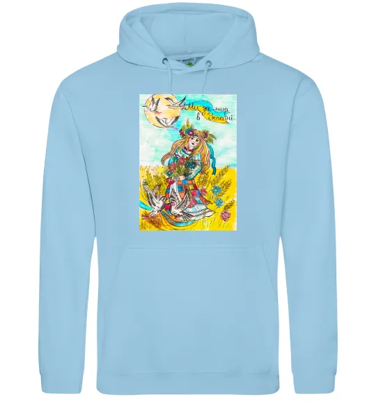 Женская толстовка (худи) Ми за мир в Україні Голубой фото