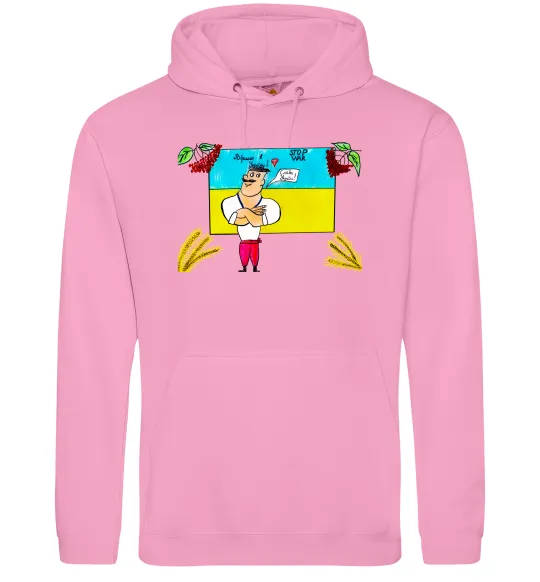 Жіноча толстовка (худі) Козак stop war калина Рожевий фото