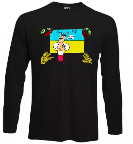 Лонгслив Козак stop war калина Черный фото
