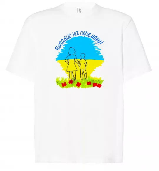Футболка Оверсайз Чекаємо на перемогу Белый фото