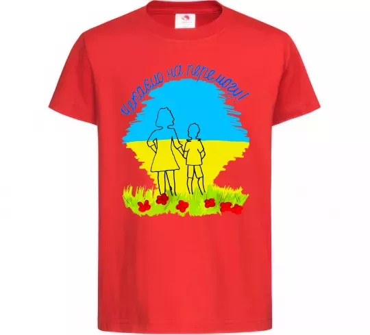 Дитяча футболка Чекаємо на перемогу Червоний фото