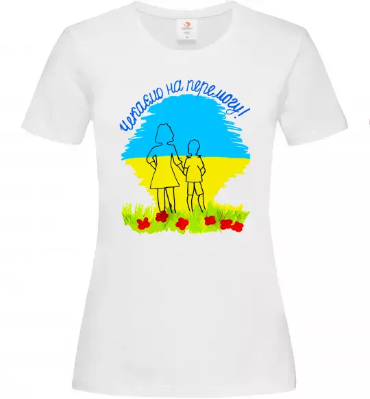 Женская футболка Чекаємо на перемогу Белый фото
