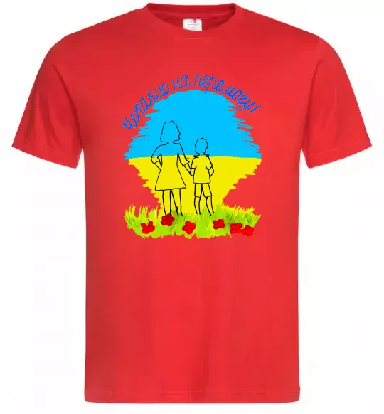 Чоловіча футболка Чекаємо на перемогу Червоний фото