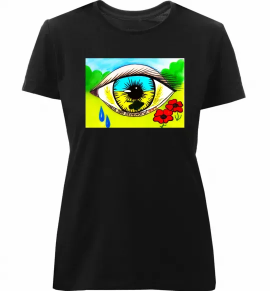 Женская премиум футболка Око Україна Черный фото