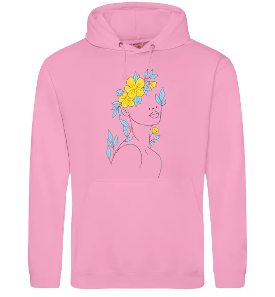 Чоловіча толстовка (худі) Жовто блакитні квіти Рожевий фото