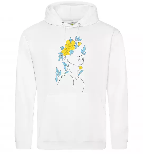 Чоловіча толстовка (худі) Жовто блакитні квіти Білий фото