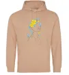 Чоловіча толстовка (худі) Жовто блакитні квіти Пісочний фото