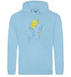 Чоловіча толстовка (худі) Жовто блакитні квіти Блакитний фото