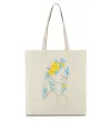 Эко-сумка Жовто блакитні квіти Бежевый фото