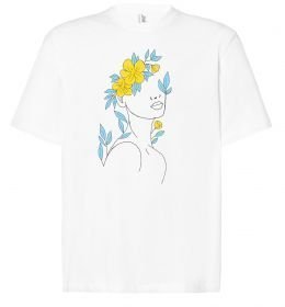 Футболка Оверсайз Жовто блакитні квіти