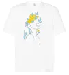 Футболка Оверсайз Жовто блакитні квіти Білий фото
