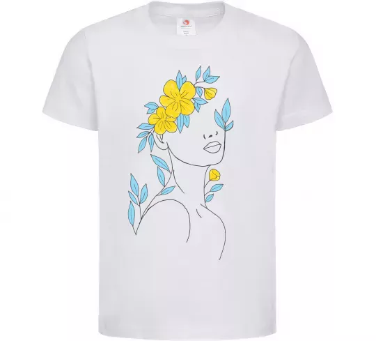 Детская футболка Жовто блакитні квіти Белый фото