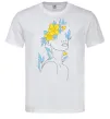 Чоловіча футболка Жовто блакитні квіти Білий фото