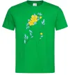 Чоловіча футболка Жовто блакитні квіти Зелений фото