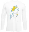 Лонгслив Жовто блакитні квіти Белый Лонгслив Жовто блакитні квіти Белый фото