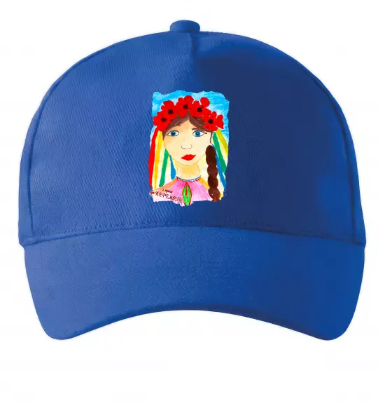 Кепка Українка у вінку Ярко-синий фото