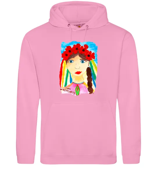 Мужская толстовка (худи) Українка у вінку Розовый фото