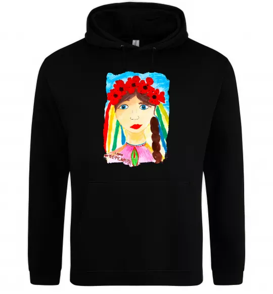 Жіноча толстовка (худі) Українка у вінку Чорний фото